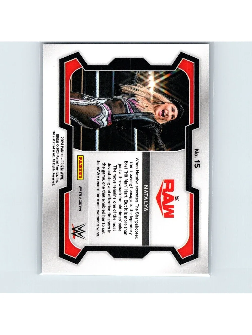 2024 Panini Prizm WWE Natalya #15 White Sparkle Prizms